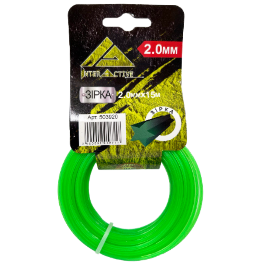 Струна ЗІРКА 2.0мм*15м-(зелена)