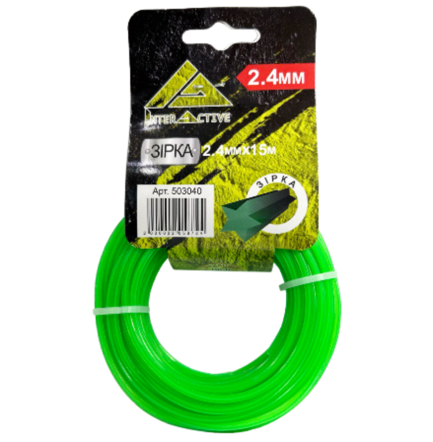 Струна ЗІРКА 2.4мм*15м-(зелена)