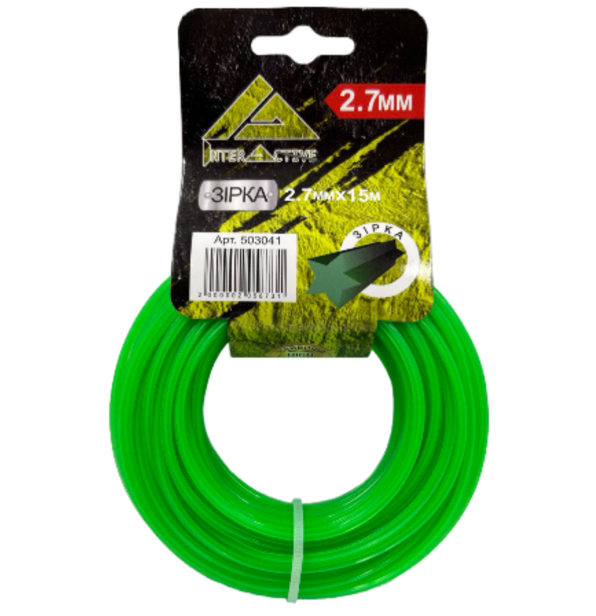 Струна ЗІРКА 2.7мм*15м-(зелена)